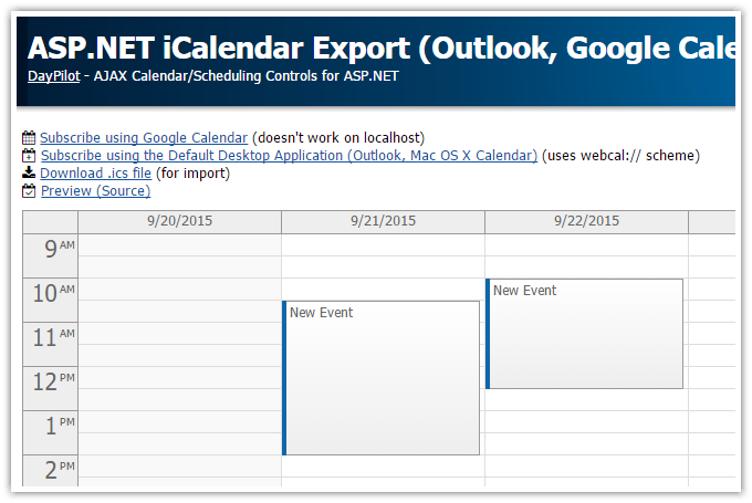 Google Calendar Import Template