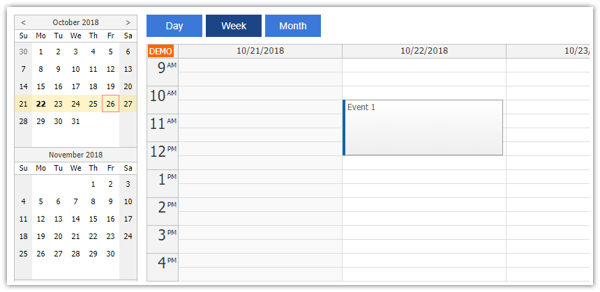 Angular Calendar: Day/Week/Month Views | DayPilot Code