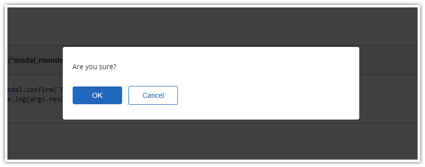 Ok/Cancel modal dialog