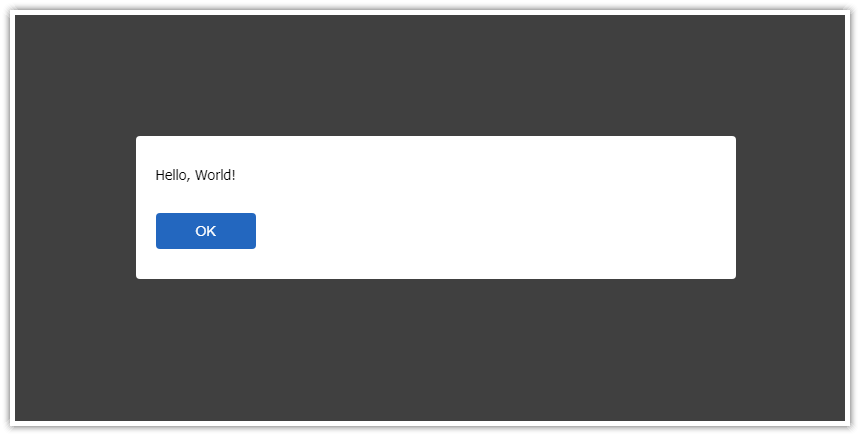 Modal dialog with simple message