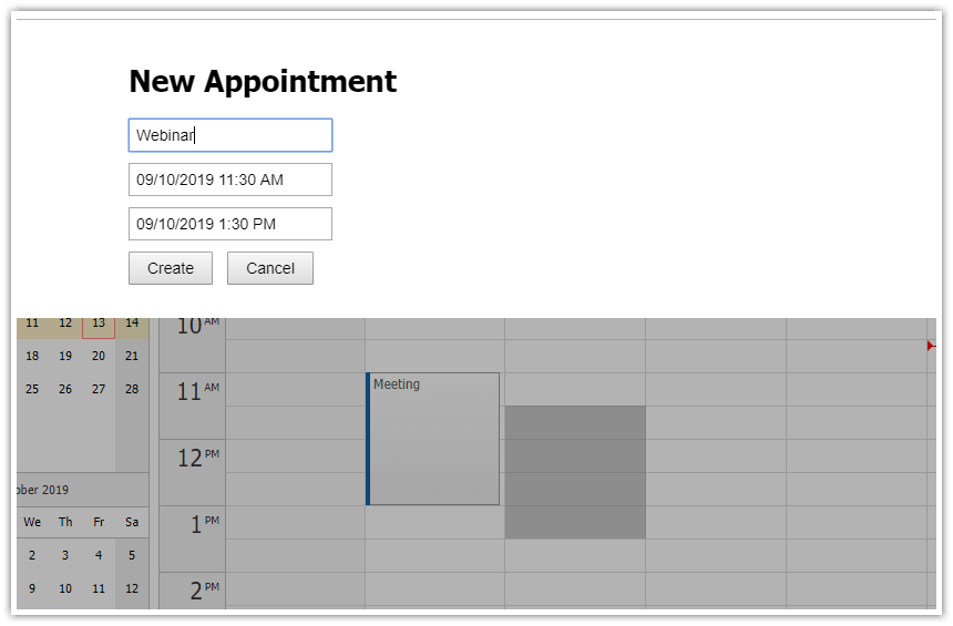 Angular 8 Appointment Calendar Component (TypeScript + PHP/MySQL