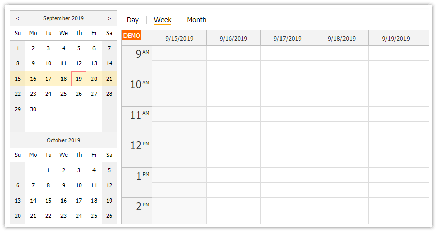 HTML5/JavaScript Calendar with Day/Week/Month Views (PHP, MySQL