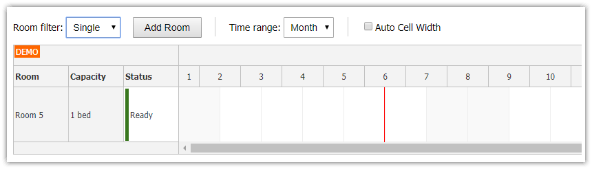 Room Availability Chart